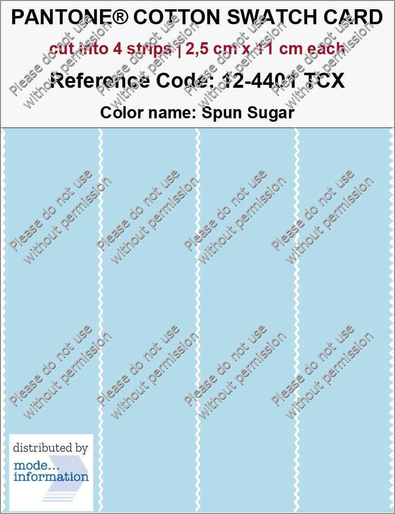 PANTONE COTTON SWATCH CARD 12-4401 TCX Spun Sugar (cut into 4 strips | 2,5 cm x 11 cm)