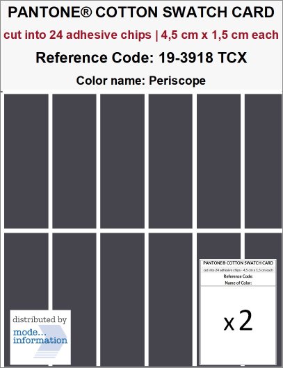 PANTONE COTTON SWATCH CARD 19-3918 TCX Periscope (cut into 24 adhesi…